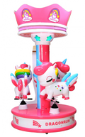 New Pink Cute Star Triple Rider Carousel for Children's Amusement Parks
