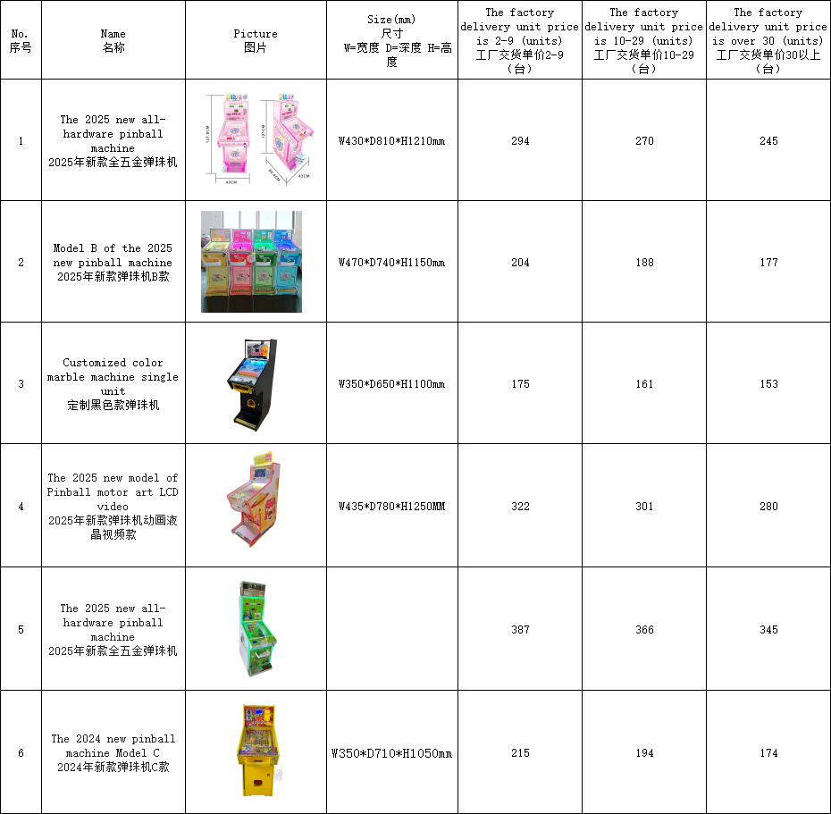 Pinball machine table-type coin-operated pull-out children's toy supermarket commercial game machine