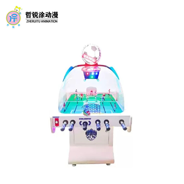 Hot football matches  children and adults' entertainment  two player table football game  coin operated game machine