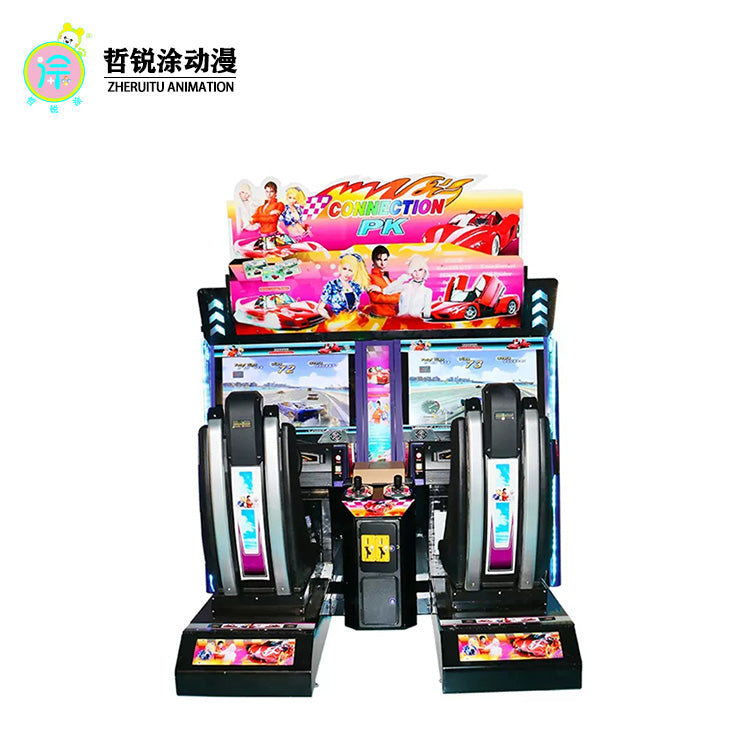 Dua person high definition round the world adult racing machine entertainment arcade game hall large scale simulator