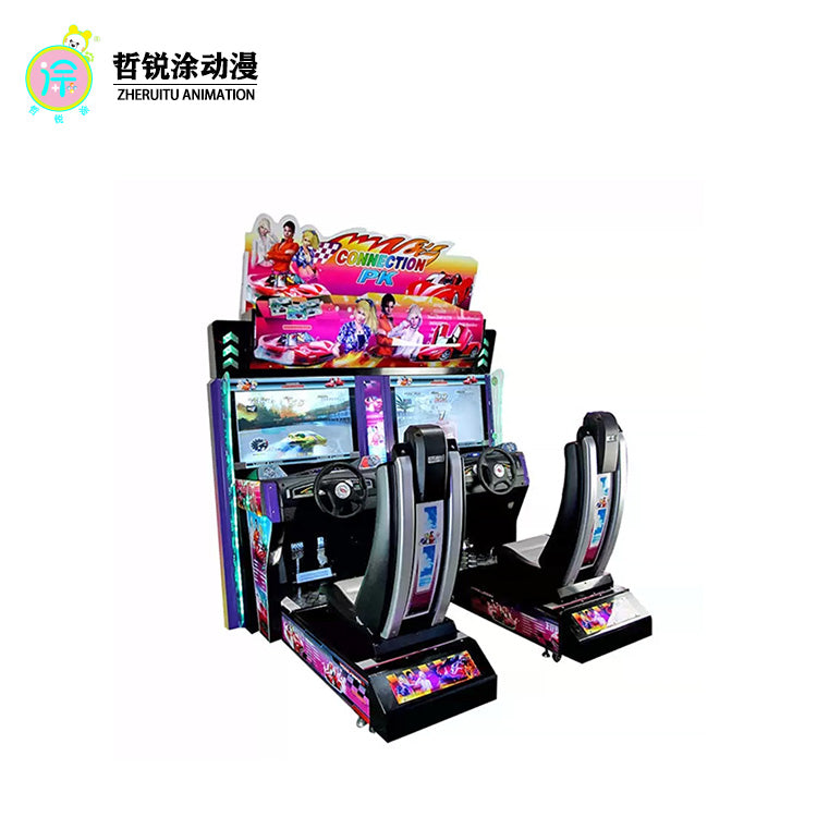 Dua person high definition round the world adult racing machine entertainment arcade game hall large scale simulator