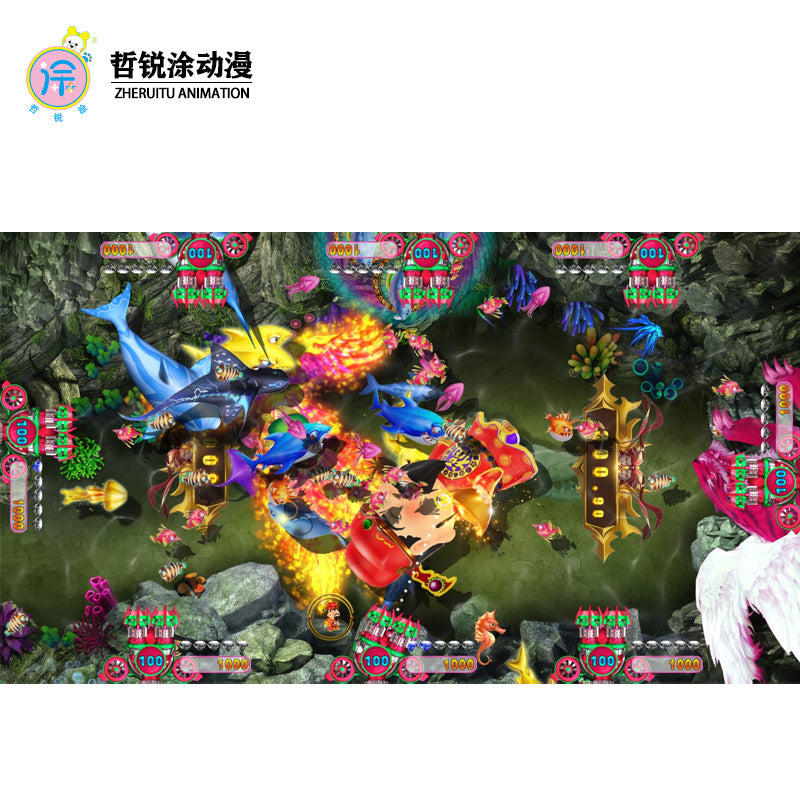 8player paddle fishing game electronic amusement park game hall fishing game fishing game shooting game