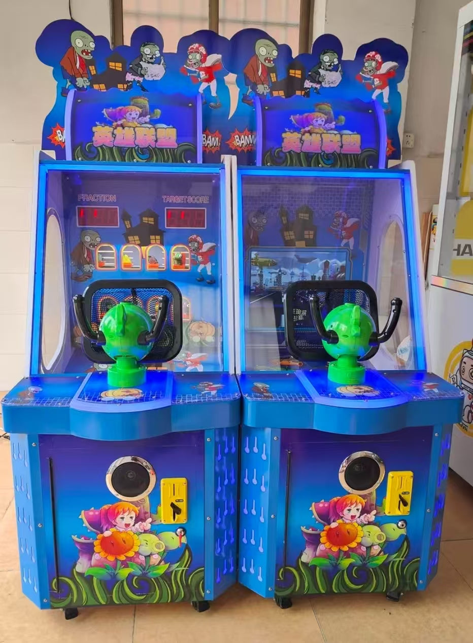 Coin-operated arcade shooting gallery game machine, commercial interactive puzzle shooting machine