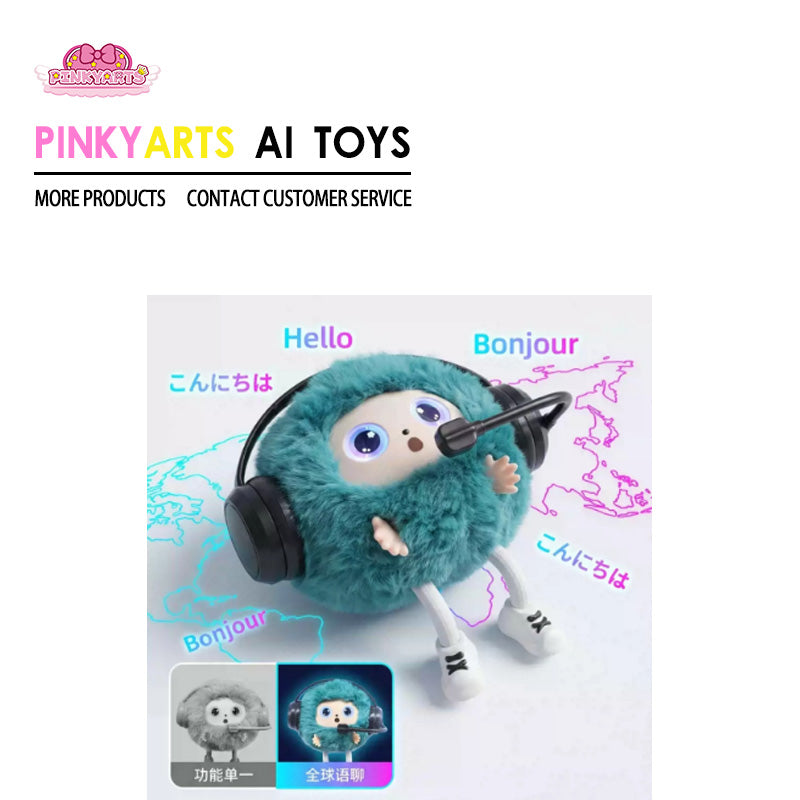 PINKYARTS Intelligent AI Dialogue Toy  A Parent-Child Companion Small Object Furball with Educational Interactive Function