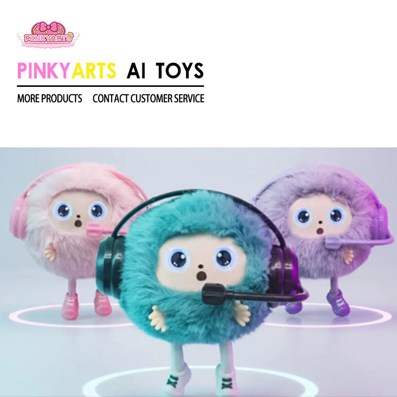 PINKYARTS Intelligent AI Dialogue Toy  A Parent-Child Companion Small Object Furball with Educational Interactive Function