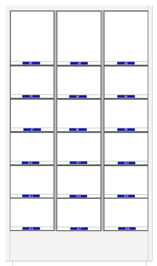 18-door ambient temperature locker