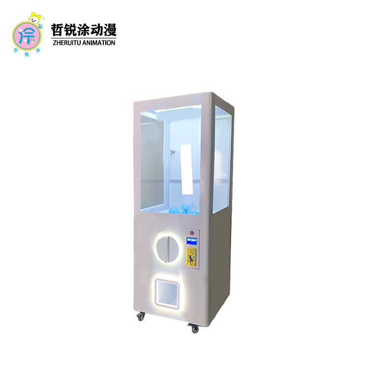 In the arcade of the small gacha machine mall, coin-operated commercial gift vending machines are placed