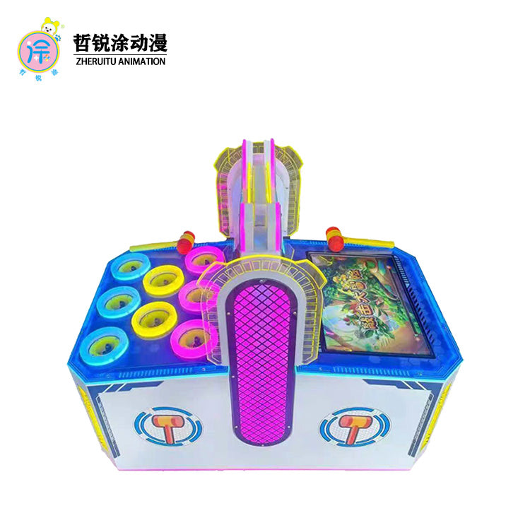 Hardware two person luxury whac a mole machine for parents and children touch screen tapping two and one game console