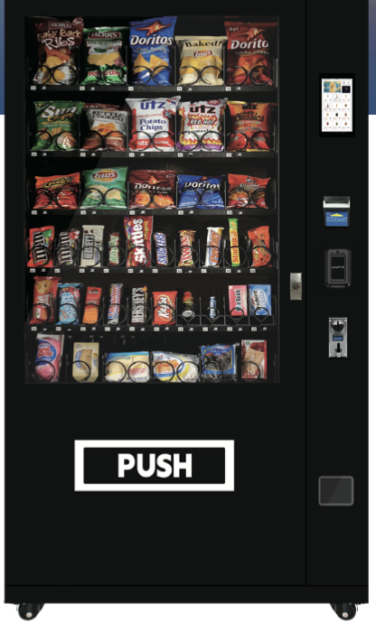 60 channel 10.1inch screen refrigerated vending machine for beverages and snacks