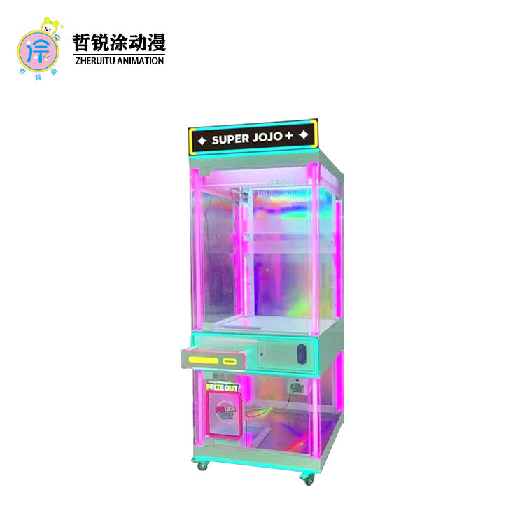 Large Fully Transparent Colorful Claw Machine Coin Operated Commercial Gift Face for Entertainment  Prizes