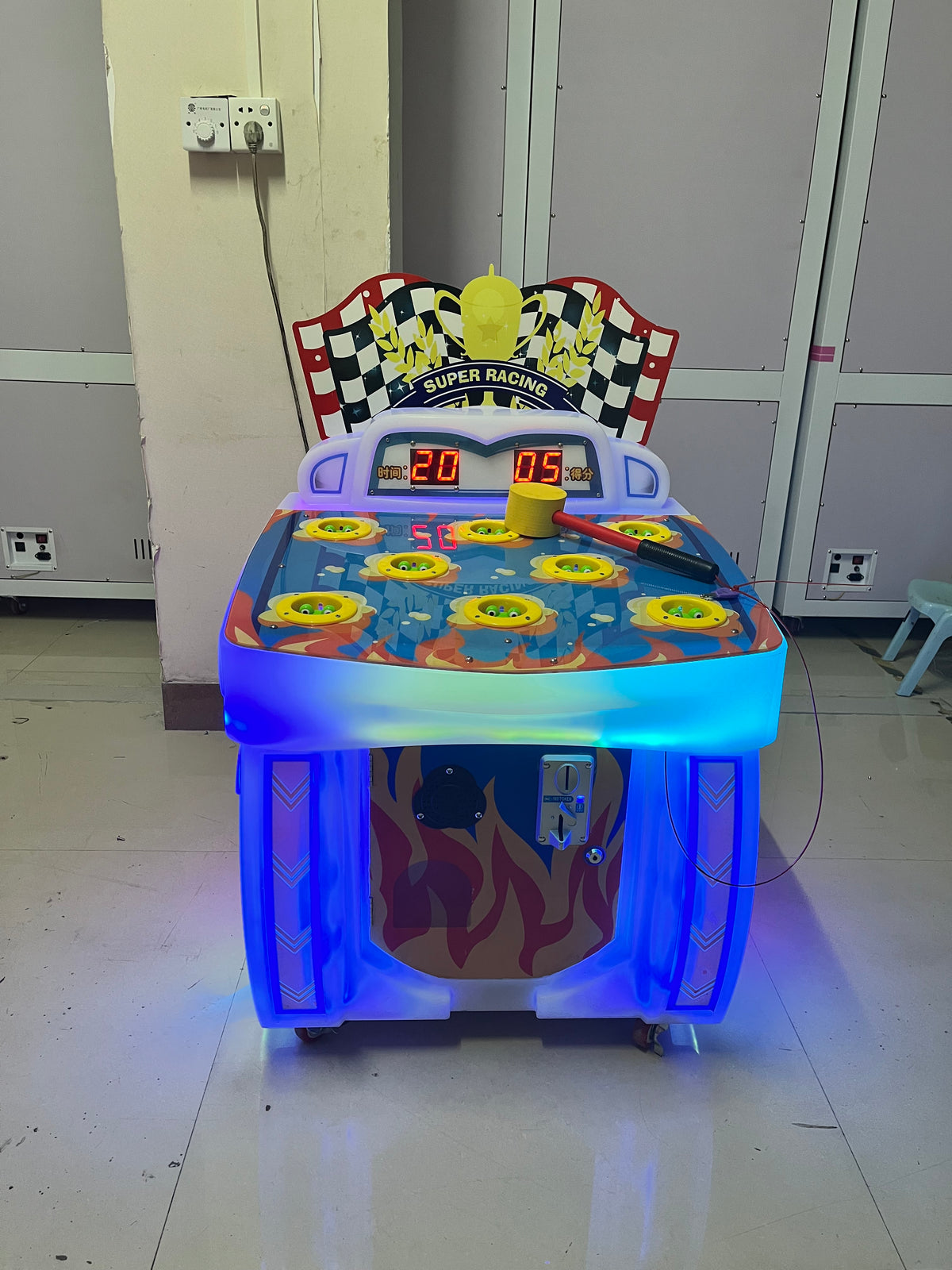 Vibrant Color Whac A Mole Machine Large Scale Commercial Coin Operated Whac A Mole Game for Children