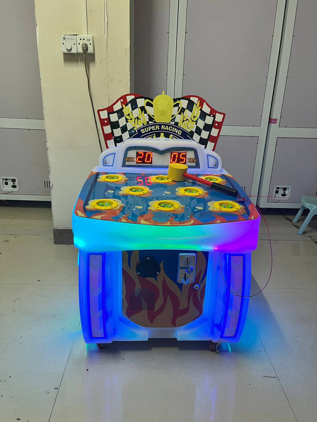 Vibrant Color Whac A Mole Machine Large Scale Commercial Coin Operated Whac A Mole Game for Children