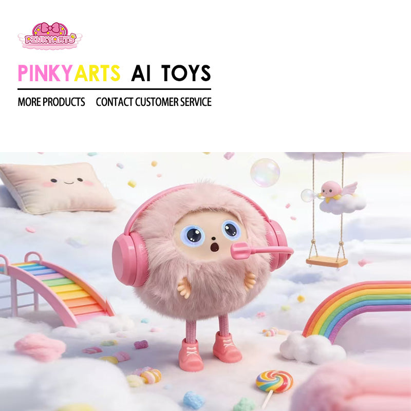 PINKYARTS Intelligent AI Dialogue Toy  A Parent-Child Companion Small Object Furball with Educational Interactive Function