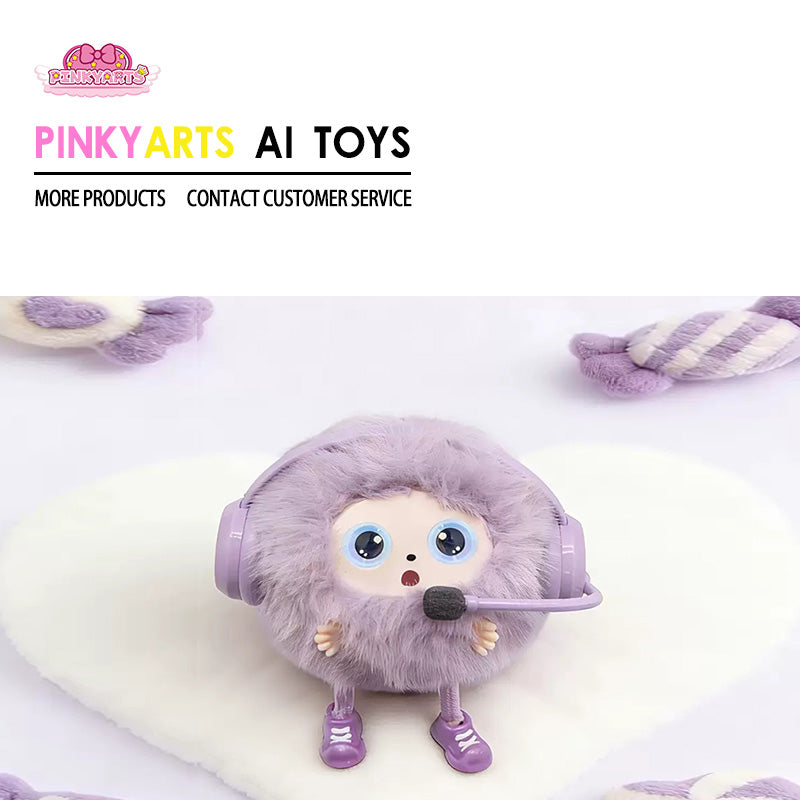 PINKYARTS Intelligent AI Dialogue Toy  A Parent-Child Companion Small Object Furball with Educational Interactive Function
