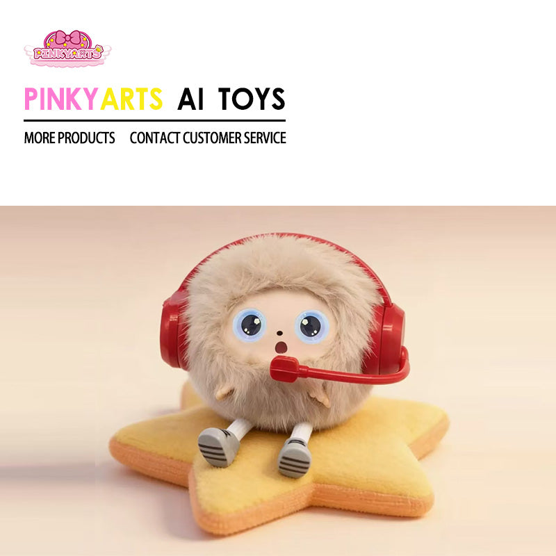 PINKYARTS Intelligent AI Dialogue Toy  A Parent-Child Companion Small Object Furball with Educational Interactive Function
