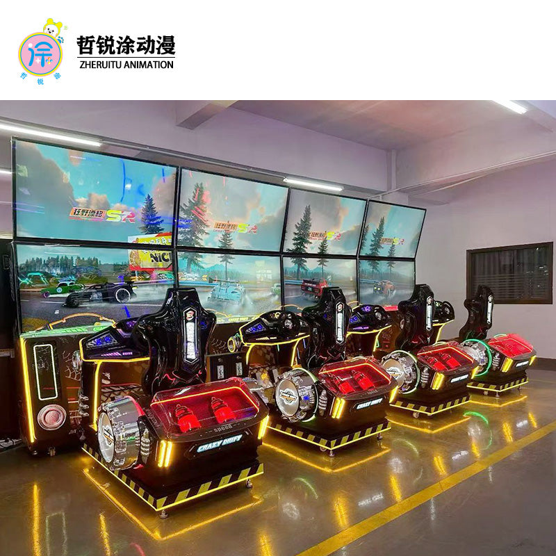 65-inch dual-screen racing simulator for adults, coin-operated commercial motion gaming machine, arcade entertainment equipment