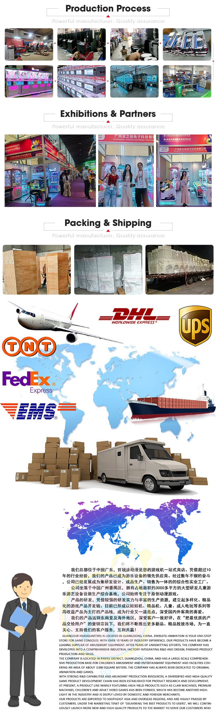 Large commercial doll machine and figurine machine for placing in video arcade entertainment equipment game machines