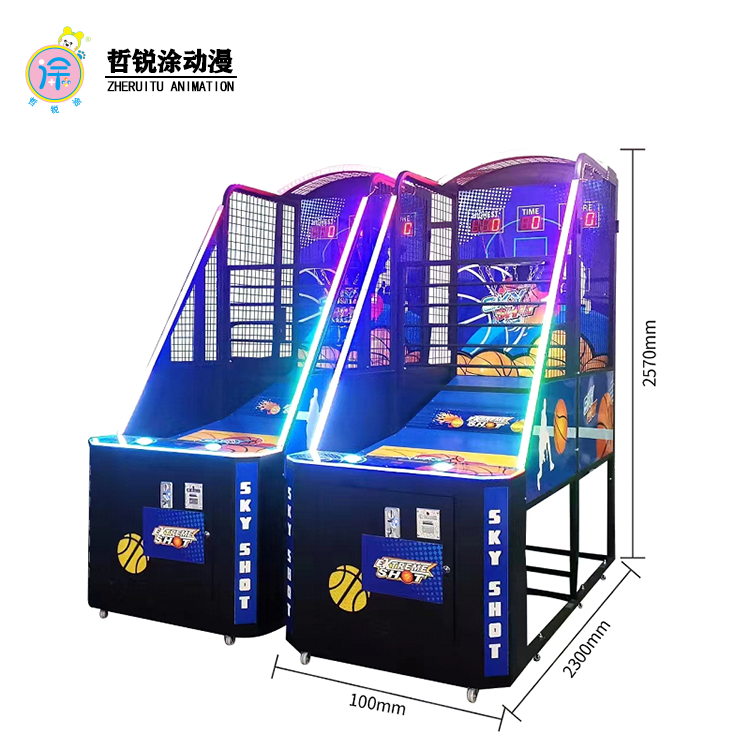 Coin Operated Indoor Amusement Center New Electronic Basketball Machine Amusement Street Basketball Shoot Hoops Game Machine