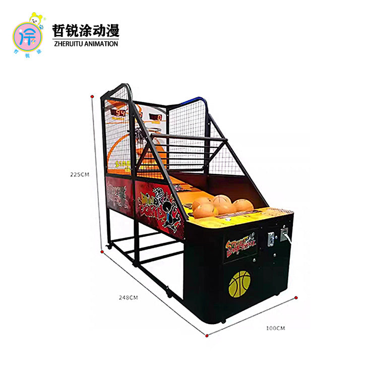 Coin Operated Standard Basketball Machines Shooting Video Game Arcades Entertainment Equipment