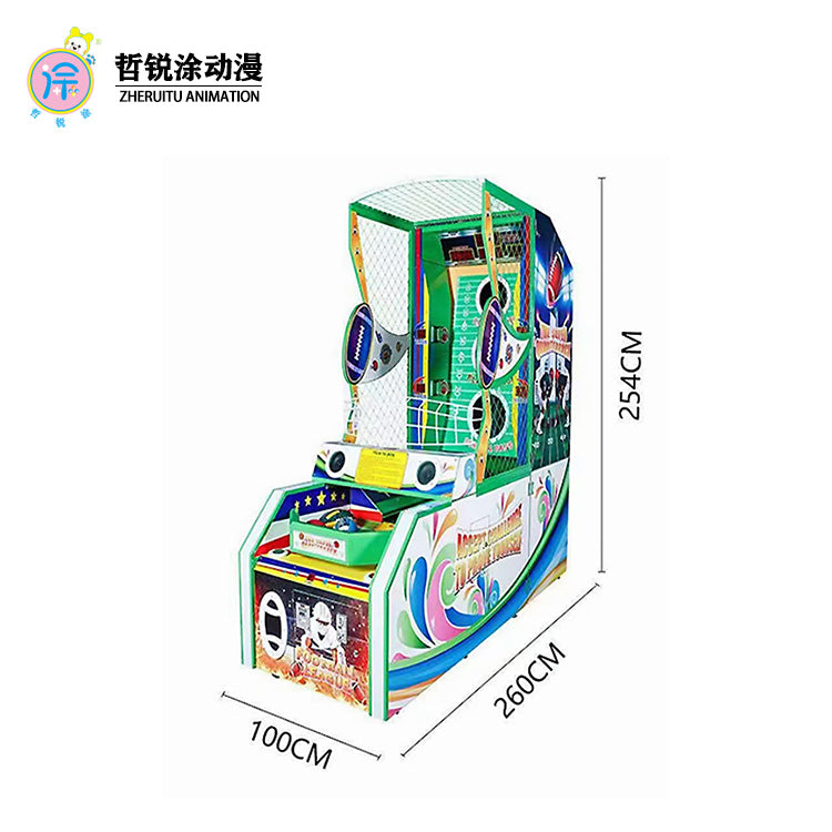 Multi-Connected Basketball Shooting Machines Coin-Operated Amusement Park Attractions with Lottery Ticket Sales for Rugby Fans