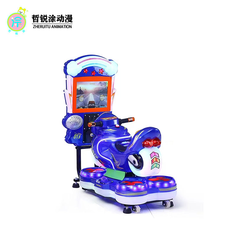Children's video game version motorcycle coin operated game electronic toy swing machine children's rocking car
