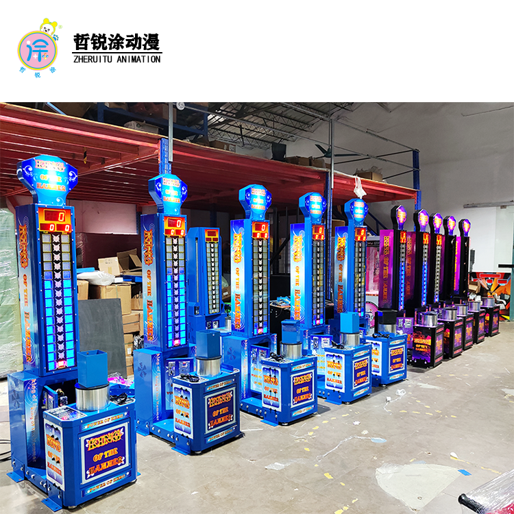 Large Coin-Operated Boxing Machine City Gaming Equipment with Hammer Feature English Language