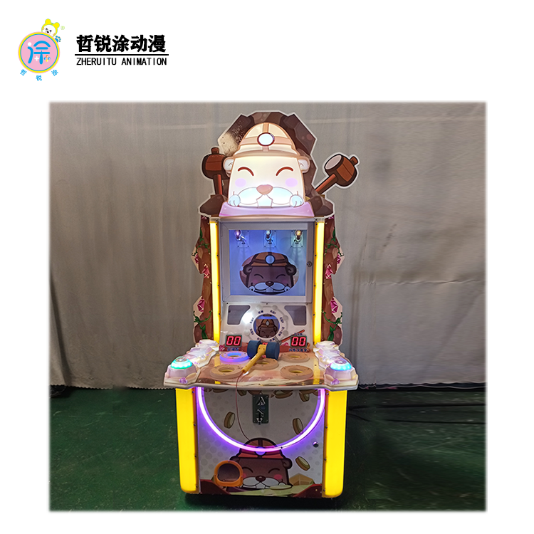 The deluxe gift version of the Whack a Mole parent child game machine is available and there is a gashapon gift arcade