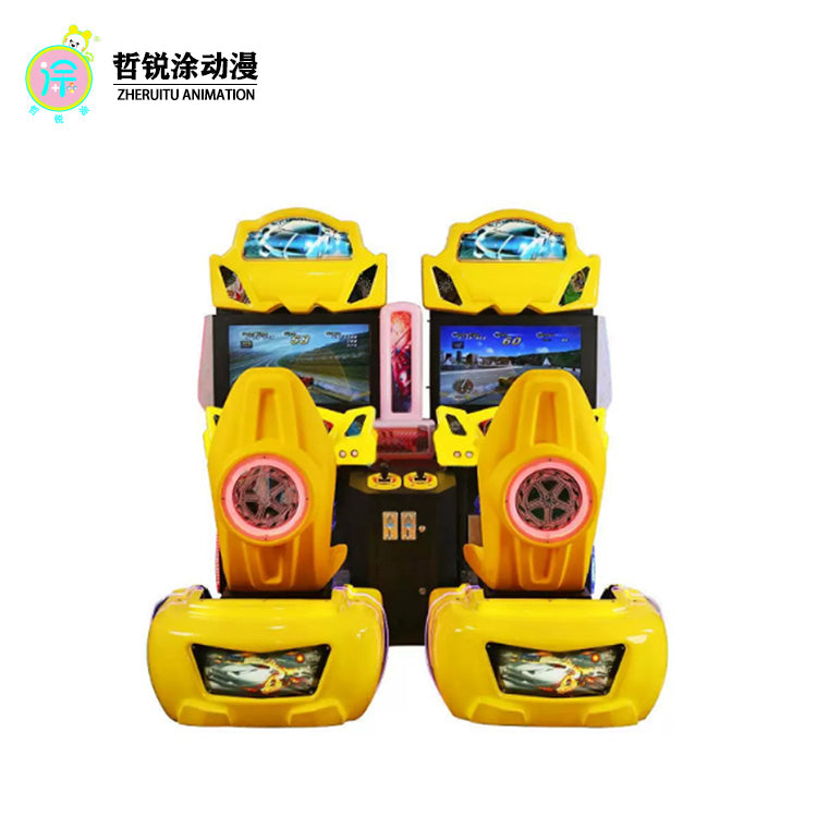 Luxurious double player racing game console adult video game entertainment equipment commercial game hall simulator