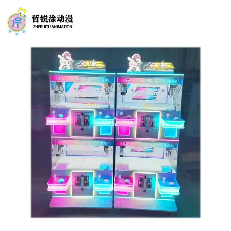 Four person high end fortune telling machine for large scale commercial use with coin slot and mini grabber for small gifts and figurines machine