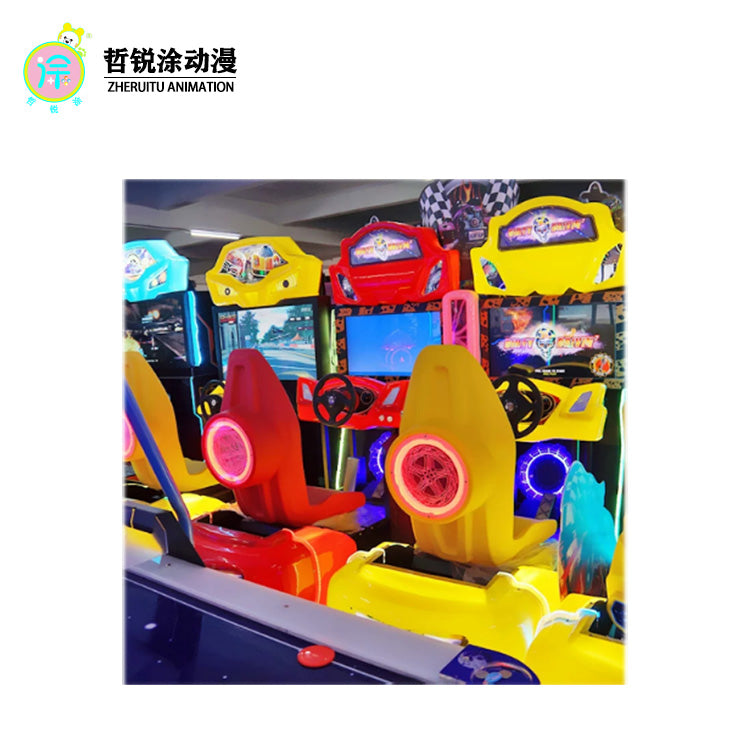 Luxurious double player racing game console adult video game entertainment equipment commercial game hall simulator