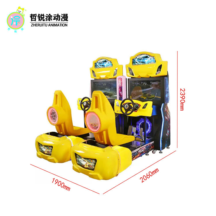 Luxurious double player racing game console adult video game entertainment equipment commercial game hall simulator