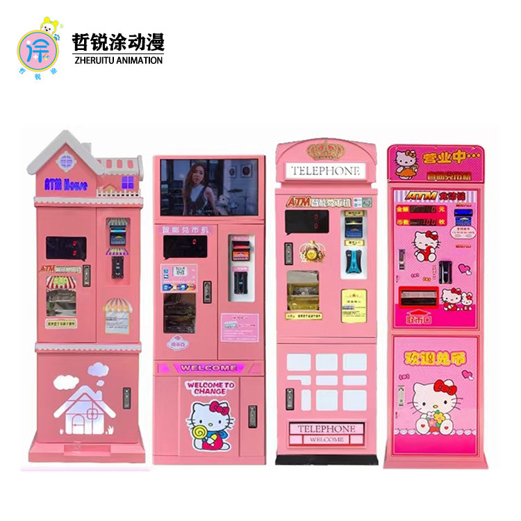 Intelligent self service coin vending machine advertising video coin exchange machine, self-service currency exchange machine digital currency game machine