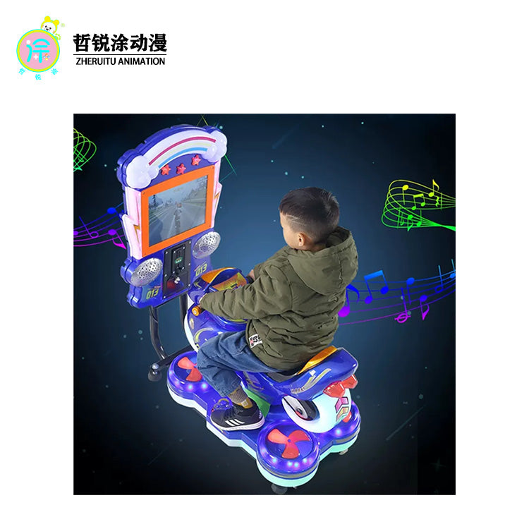 Children's video game version motorcycle coin operated game electronic toy swing machine children's rocking car
