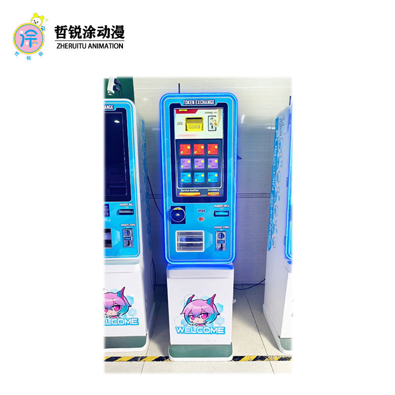 Dedicated system for foreign currency exchange machines, unmanned self-service exchange machines with advertising screens