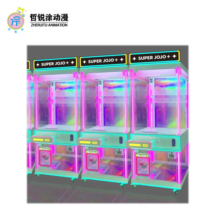 Large Fully Transparent Colorful Claw Machine Coin Operated Commercial Gift Face for Entertainment  Prizes