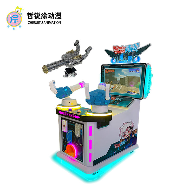Large game console shooting adult simulator video game city deluxe double gun Gatling gun shooting gun game machine