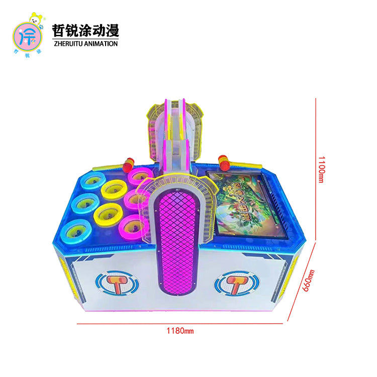 Hardware two person luxury whac a mole machine for parents and children touch screen tapping two and one game console
