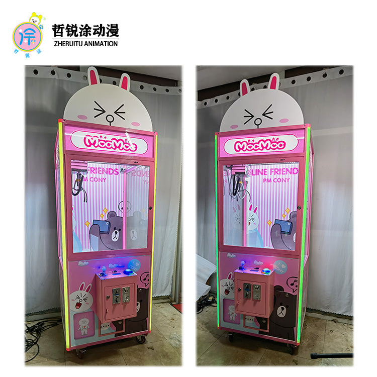 BestSelling Commercial Cartoon Claw Crane Machine Coin-Operated Game with Dolls and Gifts As Prizes
