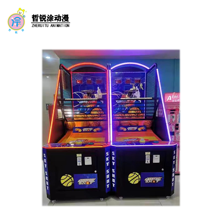 Coin Operated Indoor Amusement Center New Electronic Basketball Machine Amusement Street Basketball Shoot Hoops Game Machine