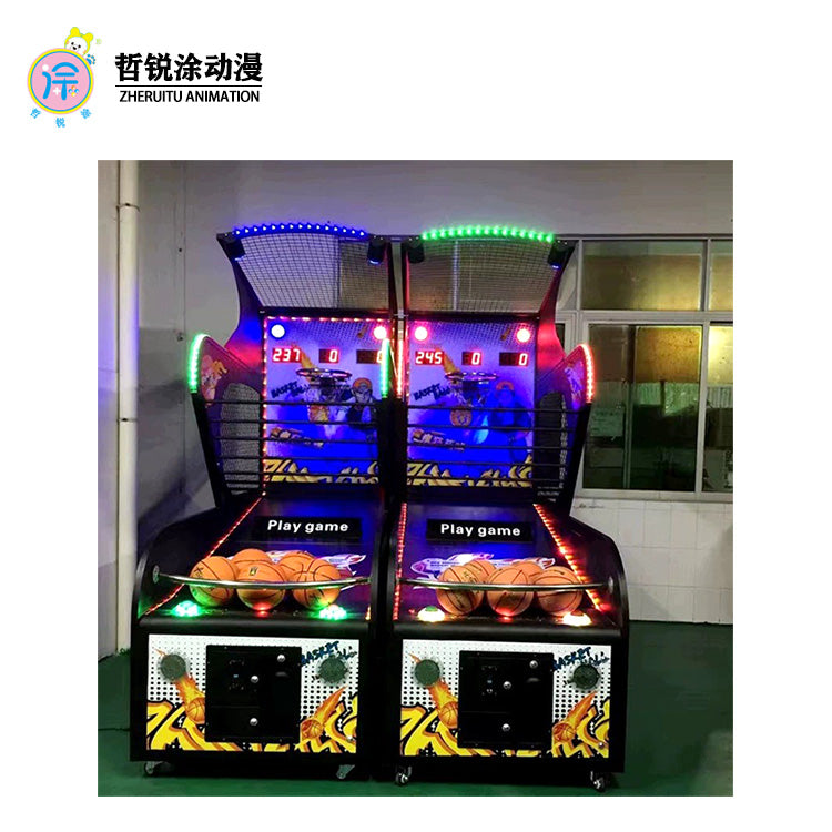Luxury Adult Basketball Shooting Machine Coin-Operated Arcade Basketball Gear for Game Centers Iron Material