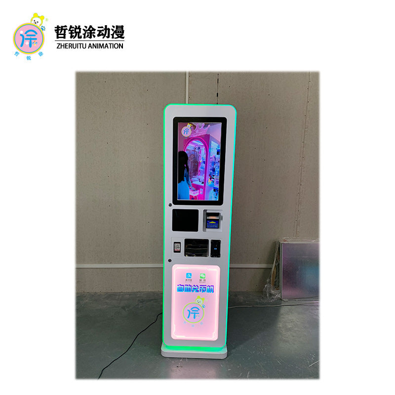 LCD advertising screen smart coin exchange machine, coin and banknote self-service vending machine, digital currency machine