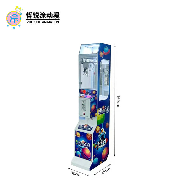 High Quality Small Boutique Coin-Operated Grab Machine Keychain Toy Grab Doll with English Language