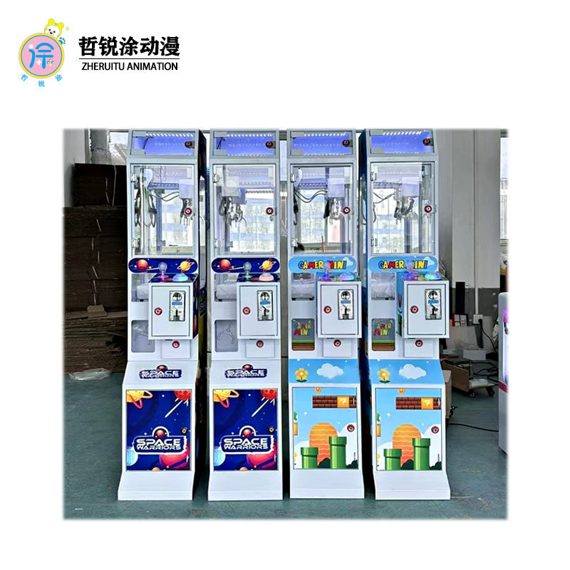 High Quality Small Boutique Coin-Operated Grab Machine Keychain Toy Grab Doll with English Language