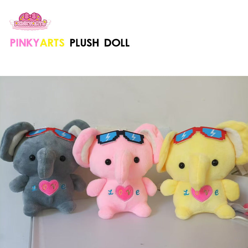 8-inch Plush Dolls | MOQ 20 pcs |Children's doll bear rabbit gift plush toy elephant paw robot baby doll commercial electronic game center