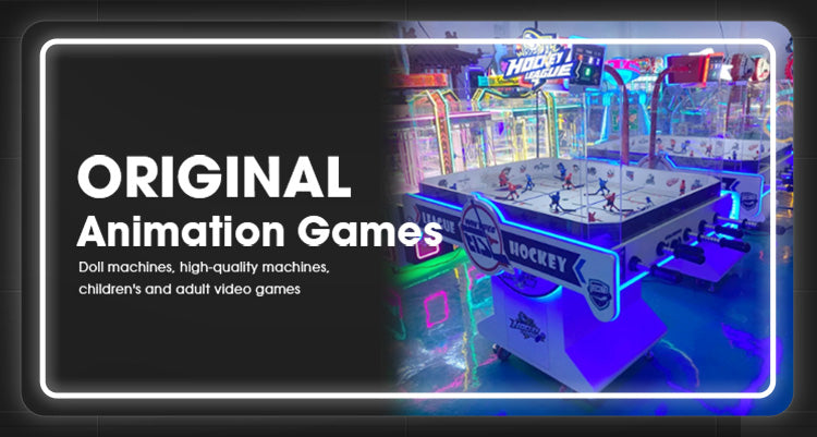Double person ice hockey machine coin operated children's amusement park video game football machine family game machine