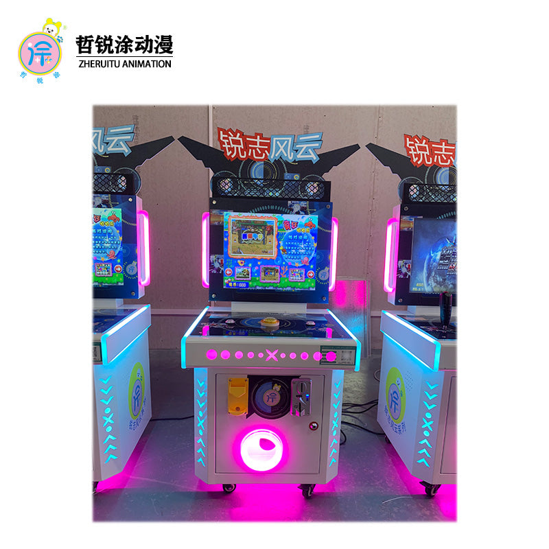 Ruizhi Fengyun Pai Pai Le Bull Children's Coin-Operated Commercial Shooting Racing Car Parkour Game Machine