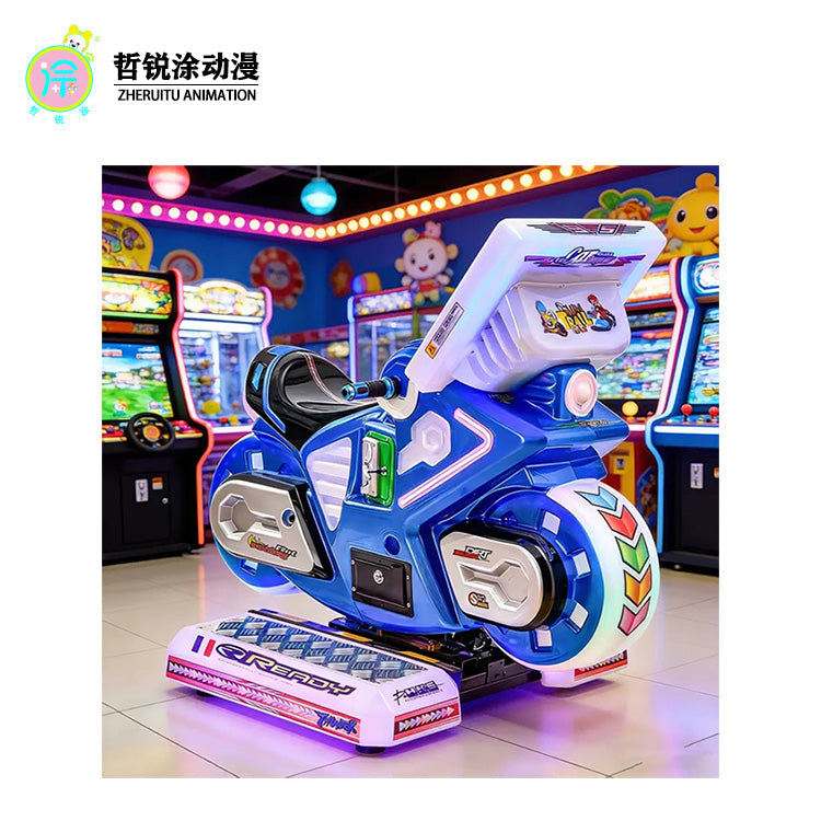 Coin operated electric motorcycle racing swing ride supermarket entrance game swing machine children's game machine