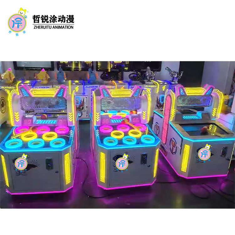 Hardware two person luxury whac a mole machine for parents and children touch screen tapping two and one game console