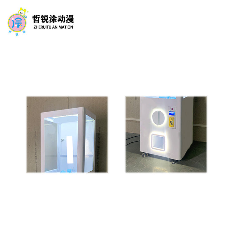 In the arcade of the small gacha machine mall, coin-operated commercial gift vending machines are placed