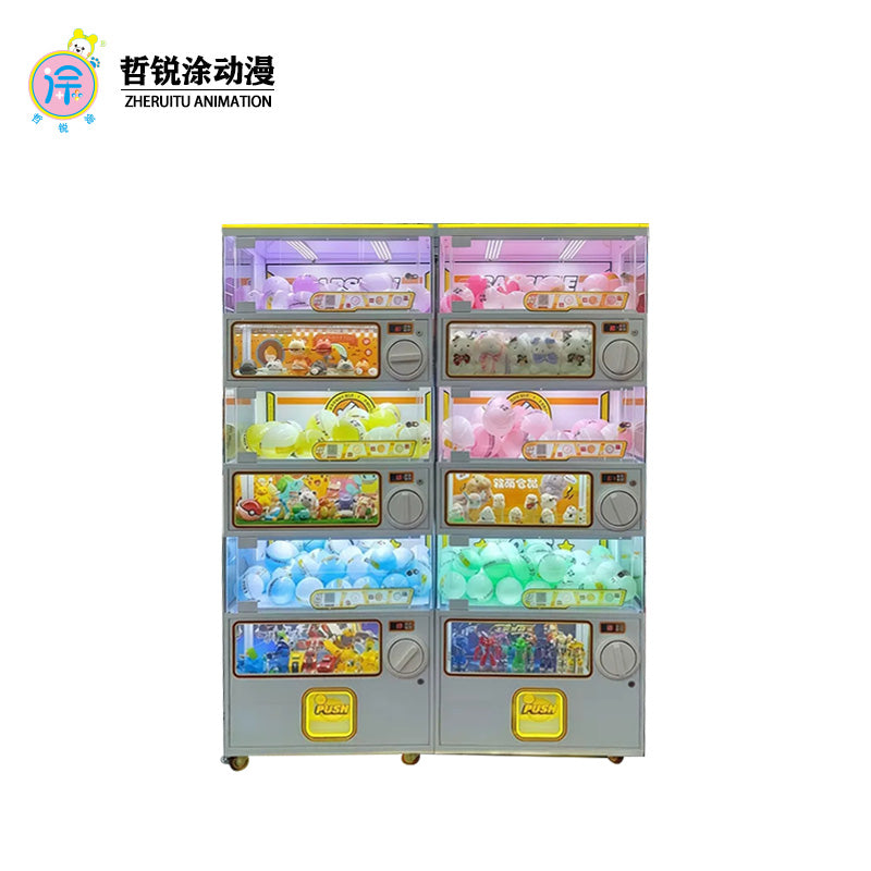 Large Network Red Coin-Operated Three-Layer Twisting Hand Gift Blind Box Children's Small Gift Machine in English